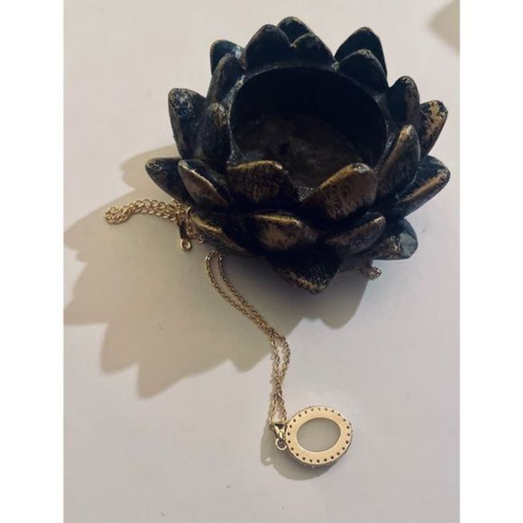 PRETTY VICTORIAN PORTRAIT GOTH STYLE PINK AND GOLD NECKLACE - Picture 4 of 6